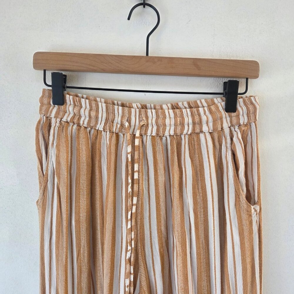 Angie Beachy Striped Pull-On Pants Cargo Joggers Eastic Waist Women's M - Picture 3 of 8